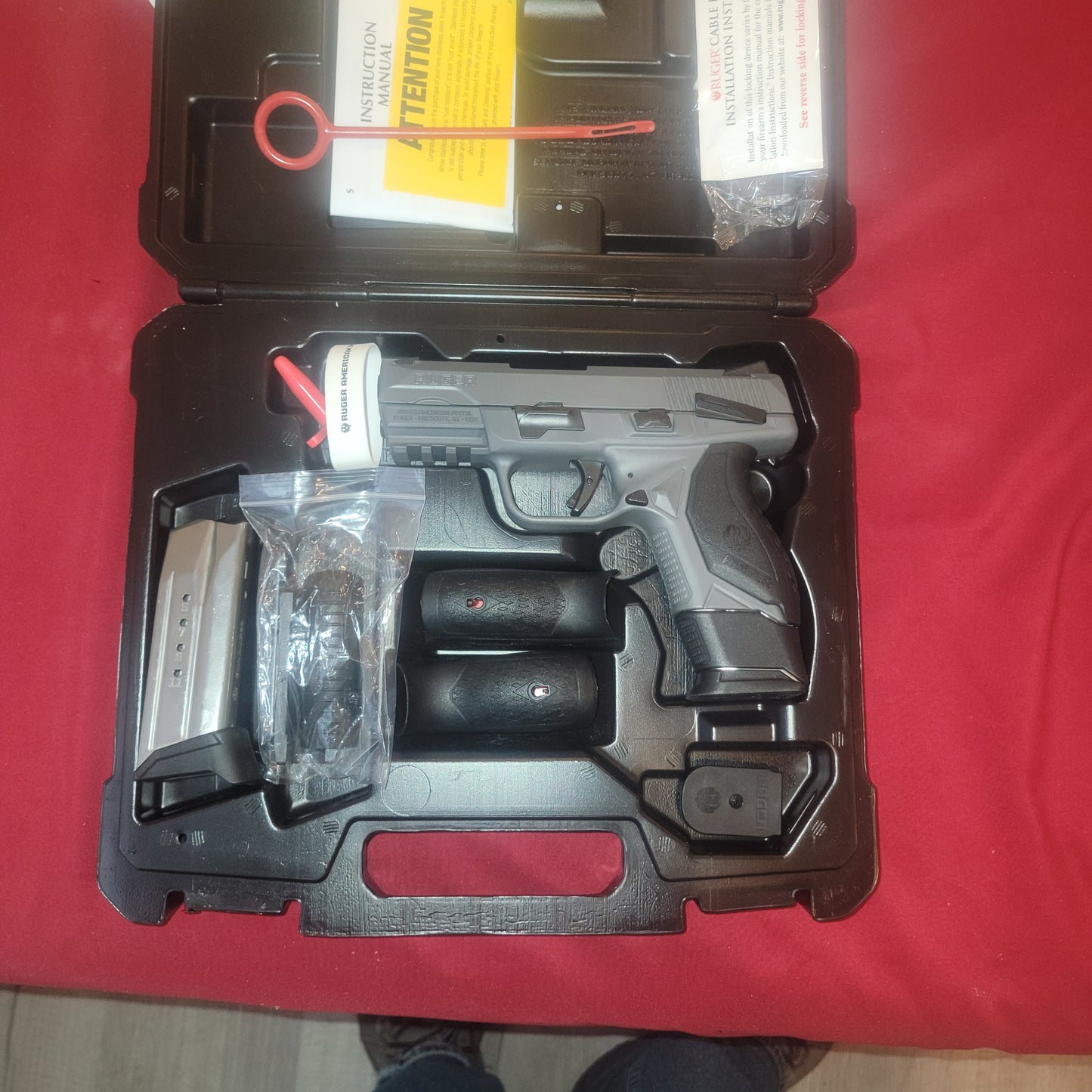 Ruger American Compact 9mm Pistol gray 12 and 17 round mags no card fee